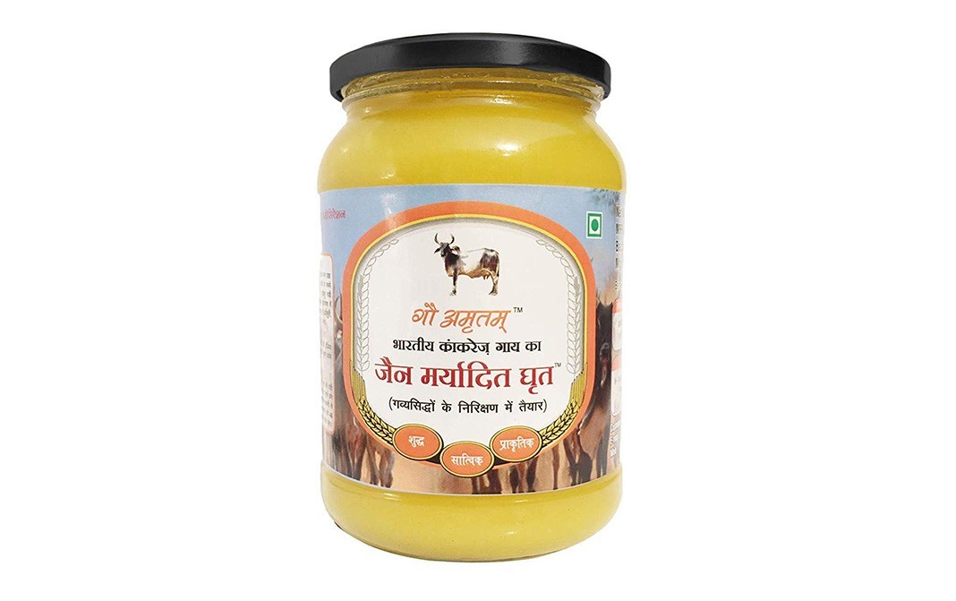 Gau Amritam Jain Maryadit Ghrit Desi Kankrej Cow Vedic Organic A2 Ghee   Glass Jar  250 millilitre